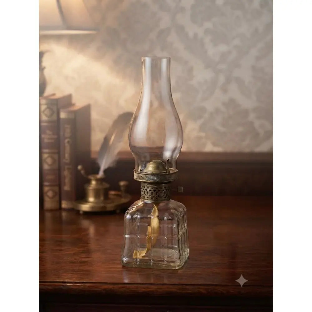 Vintage piece is a classic oil lamp (or kerosene lamp), from the late 19th or early 20th century